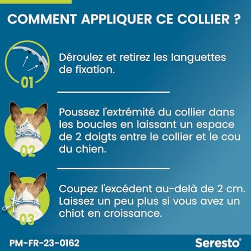 Seresto Collier Grands Chiens – Collier anti puces et anti tiques pour grands chiens de plus de 8 kg – Collier Seresto pour chien 7 à 8 mois de protection, réduit le risque de leishmaniose – Gris