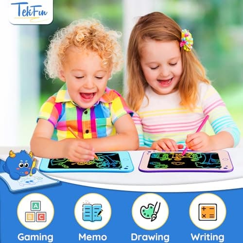 TEKFUN Tablette Dessin Enfant Jouets Enfant 3 4 5 6 7 Ans Garçon Fille,Tablette d'écriture LCD 8,5 Pouces Ardoise Magique,éducatifs Jouet Cadeaux d'anniversaire de Noël pour Enfants (Violet)