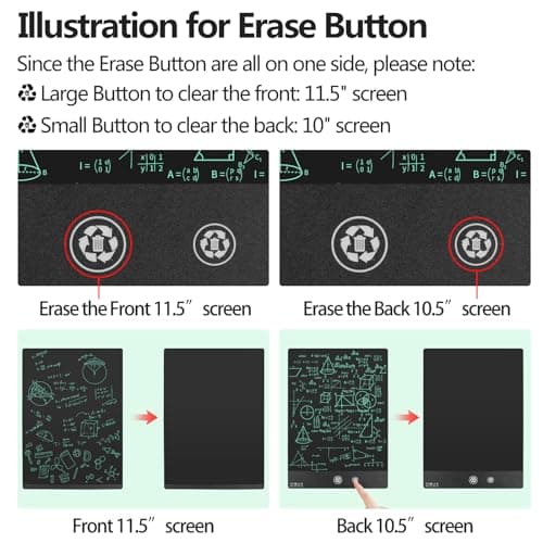 Czemo Double-écran Tablette D'écriture LCD pour Adultes 11,5 Pouces + 10,5 Pouces, Lignes D'écriture HD de 0,5 mm,Tableau Numérique pour Bureau, Mémo, Agenda