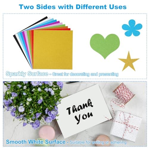 PATIKIL Ensemble de Carton Pailleté 12x12", 10 Feuilles de Papier Épais et Brillant Sans Perte de Paillettes pour Scrapbooking, Fabrication Cartes DIY, Projets d'Artisanat, Multicolore