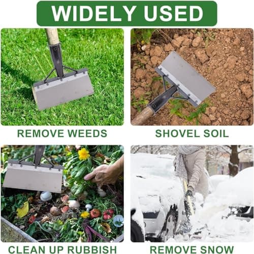 Pelle de Nettoyage de Jardin Multifonction, Multifonctionnelle Outil de Désherbage, Pelle Jardinage, Pelleter la Neige, Pelle à Gace Plate en Acier de Désherbage, Outil de DéSherbage Agricole