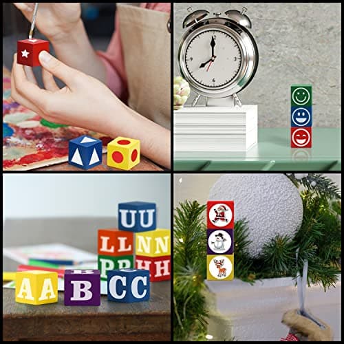 Belle Vous Cube Couleur en Bois (Lot de 100) - 3 x 3 x 3 cm - Bois Cube Carré Naturel de 6 Couleurs - Cube Bois Enfant, Travaux Manuels, Fabrication de Puzzle, Jouets Éducatifs
