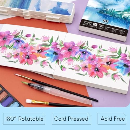 Stationery Island Papier Aquarelle A4, 30 Feuilles Carnet Aquarelle 300g. Bloc Aquarelle Papier A4, Premium Double Texture. Papier Pour Aquarelle, Dessin Et Croquis. Bloc aquarelle dessin