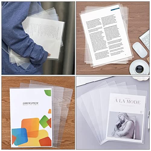 MIVIDE 90pcs Chemise Plastiques A4 Transparente, Dossier Pochette Document Plastique, Sous Chemise Plastique a4 pour Ranger et Classer Papiers, Documents (31 x 22cm)