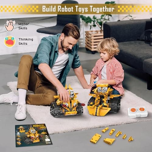 CUPCHID Robot Technic télécommandé pour Enfants, 5 en 1, Application et télécommande, Kits de Construction de Chars Technic Robot, 604 pièces, Cadeau d'anniversaire pour 8, 9, 10, 11, 12 Ans et Plus