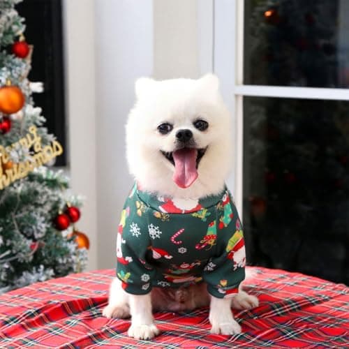 Chien Hiver Pull Père Noël,Pull Pet Noël Père Noël,Pull Chiot Père Noël,Pull-Overs pour Chiens,Pull pour Chien,Cadeau pour Chien