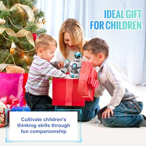 VEVOR Robot Jouet Enfants, 2,4 GHz, Robot RC Intelligent, Télécommande Programmable, Parlant, Chantant, Dansant, Interactif, Gestes, pour Cadeau d'Anniversaire, Noël, Garçons Filles de 6 7 8 10 12 Ans