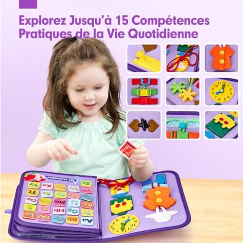 hahaland Busy Board Jouet Sirène Montessori pour Enfant 2 3 4 5 Ans 5 Couches Planche pour Fille de 3 Ans Cadeau pour Enfant Fille 2 3 4 5 Ans
