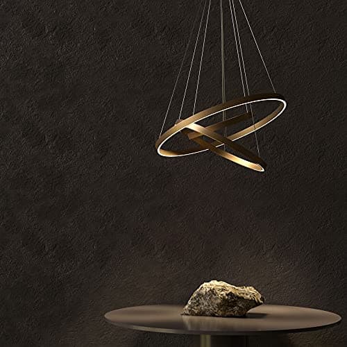 Suspension Design, Lustre LED, Style Moderne, rond, Armature en Métal couleur laiton, plafonnier en Métal en forme de cercles, pour le Salon K: 4000 6900 lm 220V IP 20