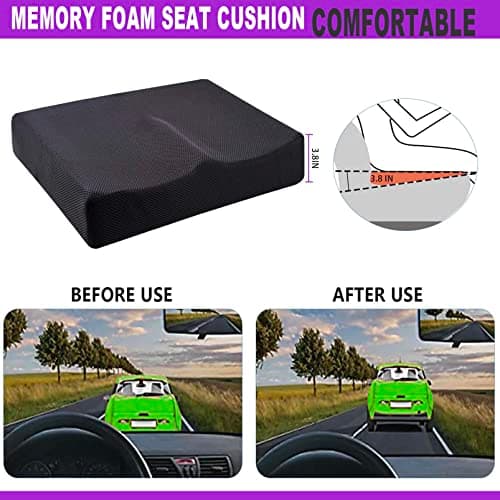 Yuwe Coussin de siège Extra-Large, Coussin en Mousse à mémoire de Forme, Coussin de Bureau, Ergonomique, Coussin de siège pour Voiture, Coussin de soulagement des douleurs sciatiques