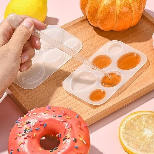 UR URLIFEHALL Lot de 5 moules ronds en silicone en forme de goutte pour fabrication de bijoux, colliers, bracelets, sacs à dos, boucles d'oreilles
