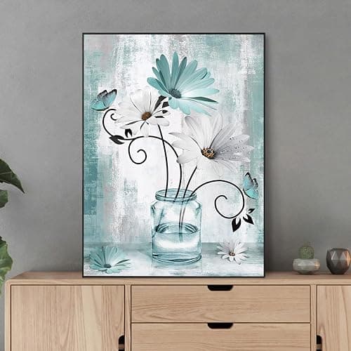 Yunruily Fleurs Diamond Painting Adulte,Fleurs Painting Diamant Adulte,Diamond Painting Kits Complet Fleurs Décoration Murale Pour La Maison 12x16inch