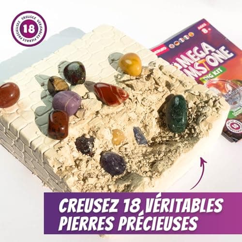 Epheauro Kit d'Excavation de Pierres Précieuses pour Enfants de 8 Ans et Plus- 18 véritables Pierres Précieuses avec Guide d'apprentissage