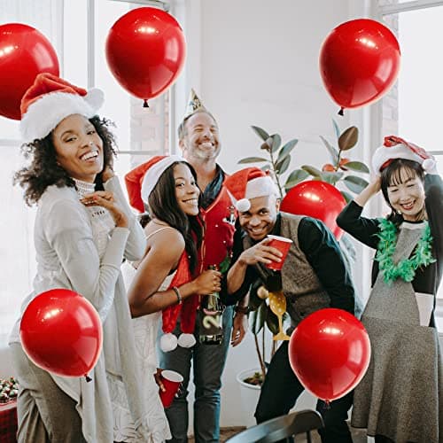 Lot de 100 Ballons Rouge en Latex, 10 Pouces Ballons de Rouge en Fête, Ballons de Baudruche Rouge pour Mariage, Anniversaire, Baby Shower, Diplôme, Cérémonie Décorations de Fête