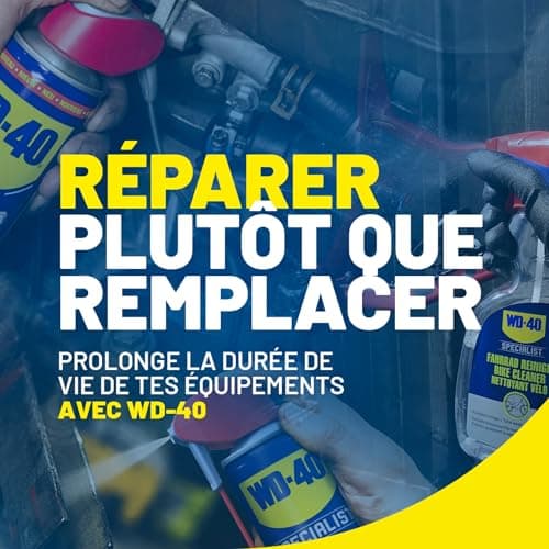 WD-40 Produit Multifonction Spray Double Position Sans Silicone Non Conducteur Compatible Plastiques, Caoutchoucs, Tous Métaux 200 ML