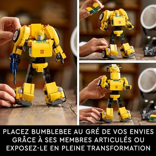 LEGO Icons Transformers Bumblebee - Figurine Robot Culte pour Adultes - Set de Construction Détaillé sur Le Thème du Cinéma pour Les Fans de Science-Fiction - Se Transforme en Véhicule 10338