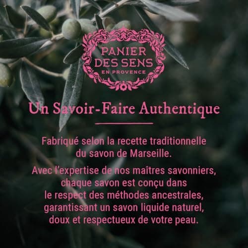 Panier des Sens - Savon de Marseille Liquide Rose - Savon Liquide Mains Hydratant - avec Huile de Coco - 97% d'Ingrédients Naturels - Savon Main Fabriqué en France - 500ml