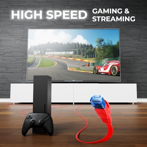 deleyCON 10x 1m CAT6 Câble Réseau Plat 1000 Mbit Gigabit LAN - Cat 6 RJ45 Ethernet Câble de Raccordement Câble de Pose fin Plat - pour Internet Switch Routeur Modem Panneau de Brassage - Coloré