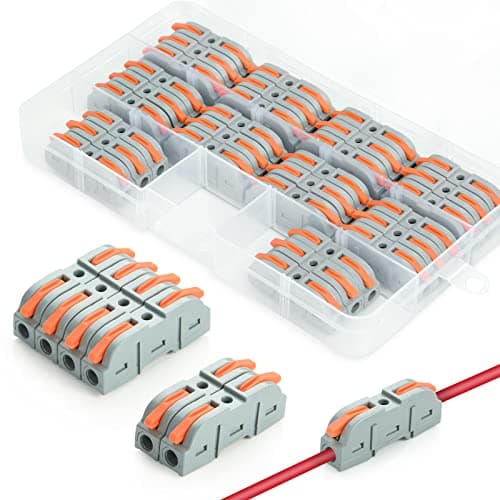 34 Pièces Connecteurs Electriques Rapide avec Levier, Bornes de Connexion Automatique, 1-Fil 2-Entrées et Peut être Librement Combiné,Compact Borne connexion électrique