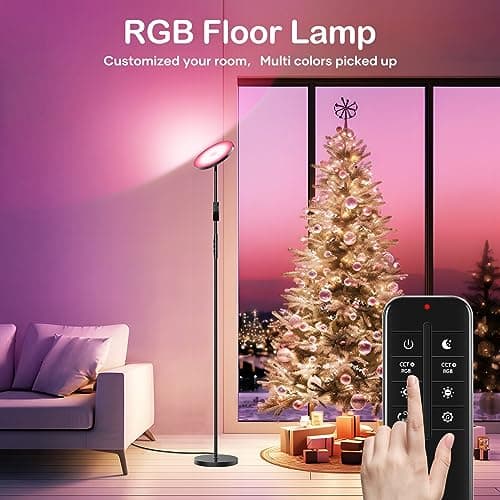 Gobikey Lampadaire LED, 36W/3000LM Lampadaire Moderne, Lampadaire de Salon avec Télécommande et Ecran Tactile, 2700K-6500K Lampadaire Dimmable pour Salon, Chambre et Bureau [Classe énergétique F]