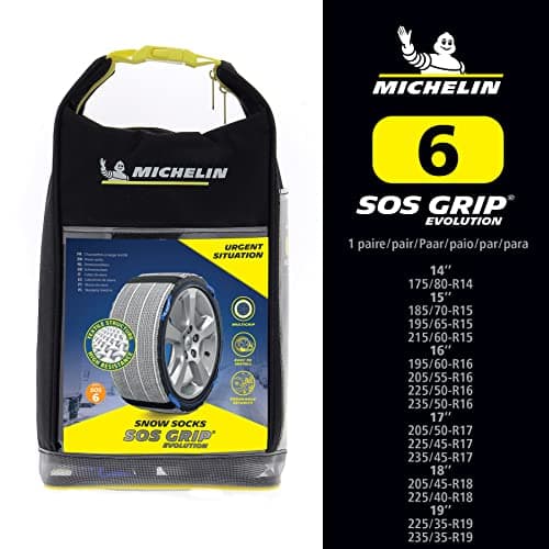 MICHELIN Chaussettes à Neige Textile EVO 6, Gris, SOS