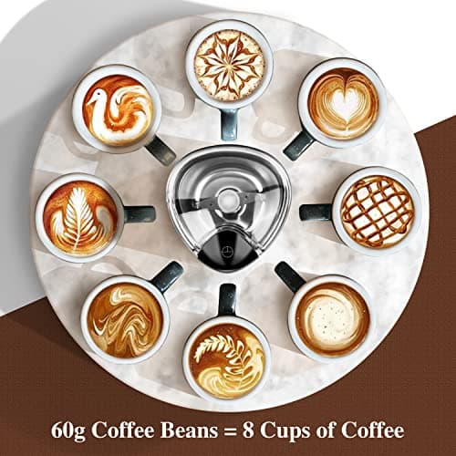 Aigostar Moulin à Café Électrique, Moulin à Épices Avec Lame En Acier Inoxydable, Moulin Multifonctionnel pour Moudre Grains à Café, Épices, Graine, Capacité de 60 gr, 150W, Noir