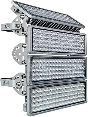 POWFUL Projecteur LED 400W Projecteur LED 40000LM Projecteurs 3000K Projecteur extérieur IP67 Étanche 4 projecteurs avec angle réglable adapté aux arrière-cours de stade
