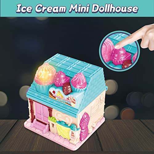 deAO Maison de poupées,Maison Miniature,Monde de la Boulangerie,Mini Maison de poupée à emporter,Convient aux Enfants de 3 Ans et Plus,Cadeau d'anniversaire de Noël