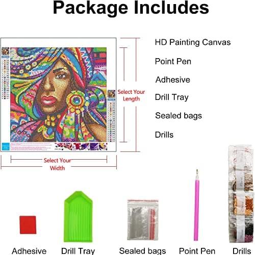 hadefa Kit de peinture diamant personnalisée, photo 5D à faire soi-même pour adultes, kit de peinture strass, peinture avec strass, perceuse carrée (20 x 20 cm)
