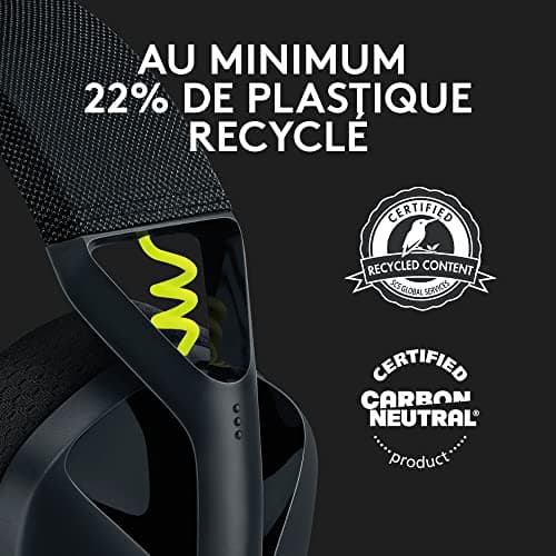 Logitech G435 LIGHTSPEED & Bluetooth sans Fil Casque Gamer léger circum-auriculaire, Micro intégré, Batterie de 18h, Compatible avec Dolby Atmos, PC, PS4, PS5, Mobile, Nintendo Switch - Noir