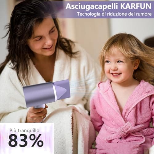 KARAFUN Sèche Cheveux Ionique,Sèche Cheveux Haute Vitesse 5X à Séchage Rapide 110 000 Tr/Min,Sèche-Cheveux Professionnel avec 200 Millions D'ions,hair dryer