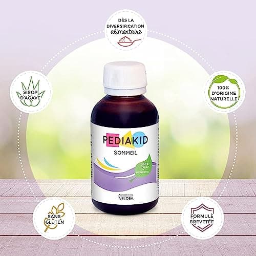 Pediakid Complément Alimentaire Naturel Sommeil - Formule Exclusive au Sirop d'Agave Améliore Qualité du Sommeil - Favorise l'Endormissement - Arôme Cerise - Flacon de, 250 ml