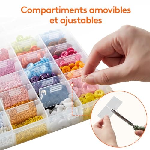 Lifewit Boite Rangement Plastique 2 Pièces, Petite Boite Rangement Perles avec Couvercle, Boite Rangement Compartiment Tiroir avec 36 Diviseurs Ajustables pour Diamond Painting, Lego, Bijoux, Vis