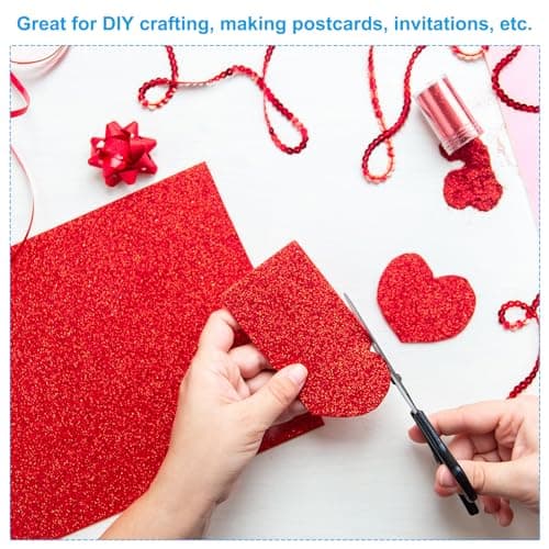 PATIKIL Ensemble de Carton Pailleté 12x12", 10 Feuilles de Papier Épais et Brillant Sans Perte de Paillettes pour Scrapbooking, Fabrication Cartes DIY, Projets d'Artisanat, Multicolore