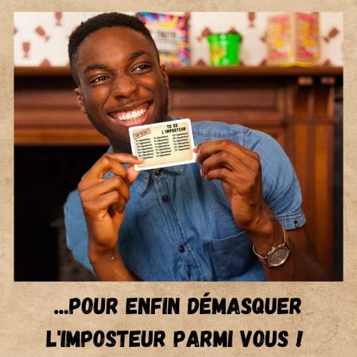 Oh Happy Games - L'Imposteur - Saurez-Vous Le démasquer ? Bluff, Créativité, Jeux de Mots et Suspicions ! Jeu d'ambiance - Jeu de Cartes - Jeu de Société Adulte