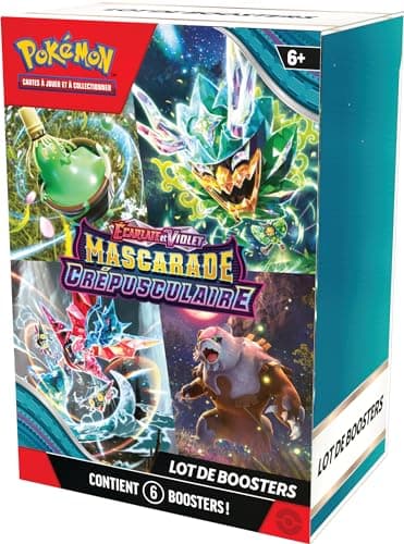 JCC Pokémon : Lot de boosters Écarlate et Violet – Mascarade Crépusculaire (6 boosters)