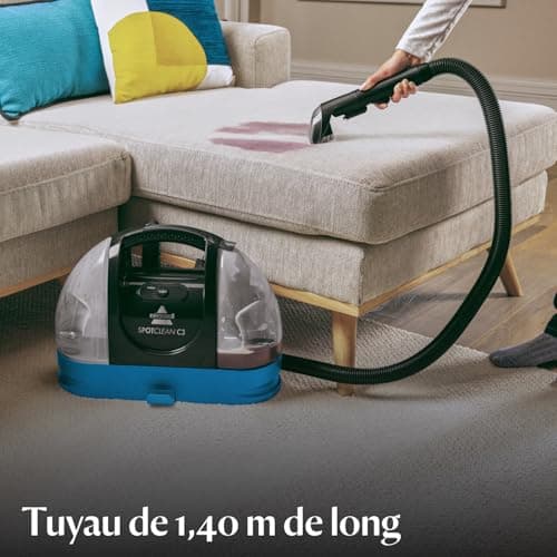 BISSELL SpotClean C3 - Aspirateur Laveur - Shampouineuse - Nettoyeur Portable Tapis, Voiture et Tissus d'Ameublement - Vaporiser, Brosser et Aspirer - Nettoyeur Détacheur Tapisserie - 340 W - 3619N