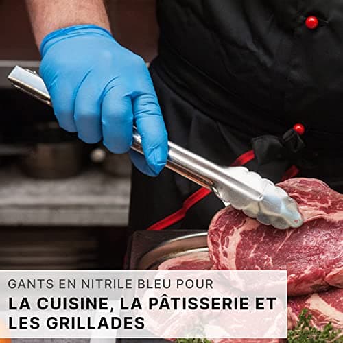 ARNOMED Gants nitrile taille L, gant nitrile bleu, 1000 pièces gants jetable non poudrés & sans latex, gants de cuisine et mecanique jetables, gant en nitrile jetables en XS, S, M, L, XL & XXL