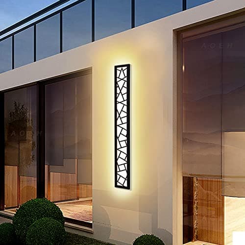 Applique Murale Longue étanche Ip65 Eclairage Mural LED En Intérieure Et Extérieure, Aluminium Nid D'oiseau Pour Terrasse Jardin Garage, Blanc Chaud, L60cm * 1
