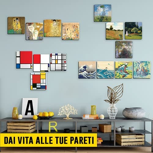 Giallobus - 4 carrés Multi-Panneaux - Personnages célèbres - Collection 2 - Bois MDF - 29,7x29,7 - x 4 pièces