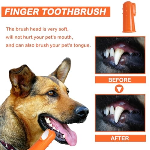 Brosse à Dents Et Dentifrice Pour Chien -Dentifrice à l'Arôme De Bœuf 75g, Brosse à Doigts Et Brosse à Dents à Poils Souples - Soins Dentaires Pour Chien Et Chat Contre La Mauvaise Haleine