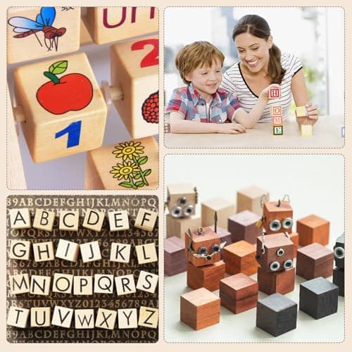 500 Cube en Bois, Cube Bois 1x1x1CM, Cubes en Bois Naturel Blocs de Bois Vierges Non Traités pour Bricolage, Puzzle DIY, Peinture, Décoration