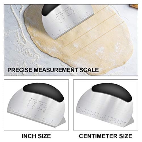 Vicloon Grattoir à Pâte,3pcs Corne Patisserie,Coupe-Pâte Plastique,Grattoir à Pâte en Plastique et Acier Inoxydable pour Cuisine,Pâtisserie,Crêpes