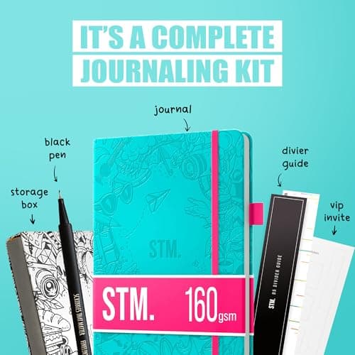 Scribbles That Matter A5 Bullet Dotted Journal + Stylo gratuit! Ton carnet a5 pointillés Couverture rigide 160 g/m2, 150 papier épais résistant aux saignements pour le travail (5,75 x 8,5) pouces