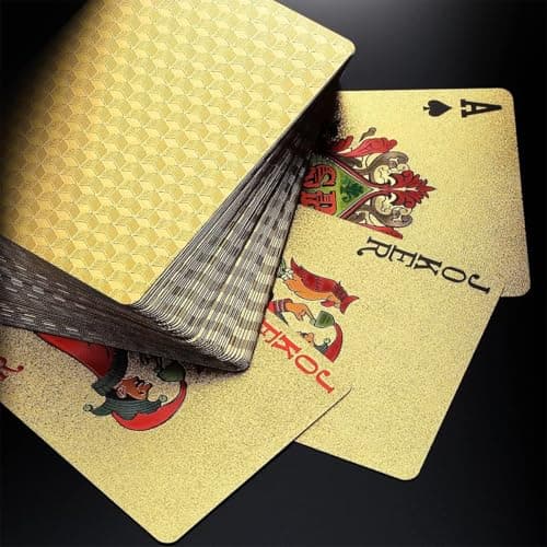 SWINILAYA Lot De 2 Jeu De Cartes 54 - Noir Et Or | Parfaits pour Fêtes, Voyages, Pique-Niques Et Plus