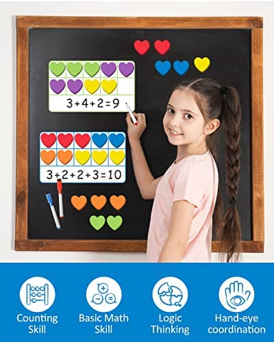 Coogam Manipulateurs de Maths pour Enfants, 6 Cadres de dix et 60 compteurs de Maths magnétiques, Jouet éducatif Montessori pour Les Enfants de 3, 4 et 5 Ans.