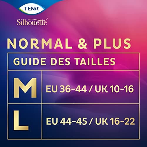 TENA Silhouette Plus Taille Haute - Sous-Vêtements Absorbants Jetables Incontinence Femme - Culottes pour Fuites Urinaires Modérées à Fortes - Crème - Taille M - Pack de 36 (4 x 9)