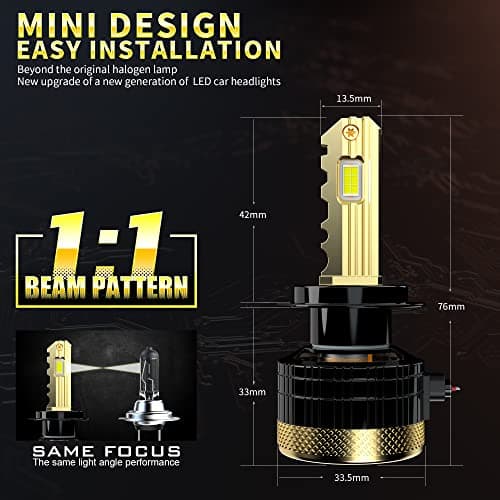 D-Lumina Ampoule H7 LED Voiture Anti Erreur Canbus, 130W 26000LM - Chip CPS 6500K 500% Génial,Ampoules Auto de Rechange pour Lampes Halogènes et Kit Xenon,2 pièces