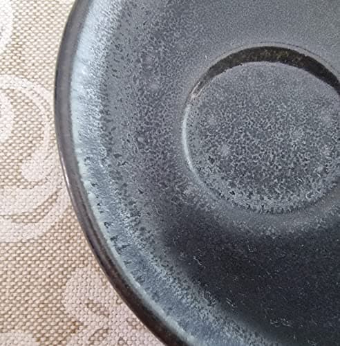 PintoCer Lot de 2 tasses à expresso en céramique sans anse Bleu/noir