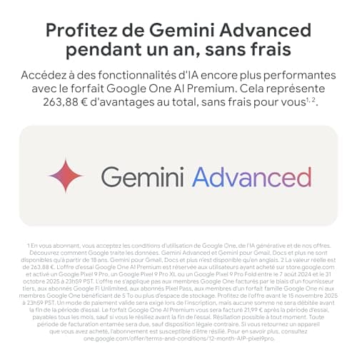 Google Pixel 9 Pro XL – Smartphone Android débloqué avec Gemini, Triple Appareil Photo arrière, 24 Heures d'autonomie et écran Super Actua 6,8 Pouces – Vert Sauge, 256GB